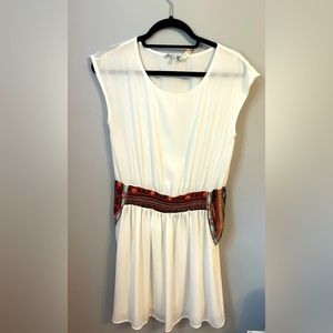 Collective concepts size small white dress with embroidered detail.